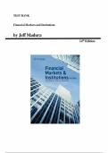 Financial Markets and Institutions &ndash; Jeff Madura &lpar;14th Edition&rpar; &vert; Complete Test Bank &lpar;All Chapters&comma; Latest Update&rpar;