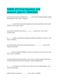 SOWK 270 Final Question and answers rated A&plus; 2025&sol;2026