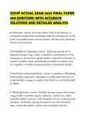ICDVP ACTUAL EXAM 2026 FINAL PAPER 300 QUESTIONS WITH ACCURATE SOLUTIONS AND DETAILED ANALYSIS