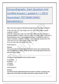 Echocardiography  Exam Questions And  Certified Answers &vert; graded A &plus; &vert; 100 &percnt; Guaranteed  TEST BANK EXAM &lpar; BRANDNEW&rpar;&excl;&excl;&excl;