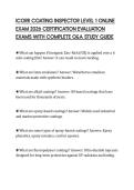 ICORR COATING INSPECTOR LEVEL 1 ONLINE EXAM 2026 CERTIFICATION EVALUATION EXAMS WITH COMPLETE Q&A STUDY GUIDE