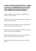 ICORR COATING INSPECTOR LEVEL 1 ONLINE EXAM 2026 COMPREHENSIVE EXAM SCRIPT WITH VERIFIED SOLUTIONS GRADED A&plus;