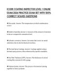 ICORR COATING INSPECTOR LEVEL 1 ONLINE EXAM 2026 PRACTICE EXAM SET WITH 100&percnt; CORRECT SOLVED QUESTIONS