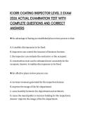 ICORR COATING INSPECTOR LEVEL 2 EXAM 2026 ACTUAL EXAMINATION TEST WITH COMPLETE QUESTIONS AND CORRECT ANSWERS