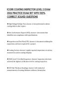 ICORR COATING INSPECTOR LEVEL 2 EXAM 2026 PRACTICE EXAM SET WITH 100&percnt; CORRECT SOLVED QUESTIONS