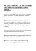 BPL 5100 GLOBUS QUIZ 2 ACTUAL TEST PAPER 2026 QUESTIONS ANSWERS SOLUTIONS GRADED A&plus;