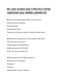 BPL 5100 GLOBUS QUIZ 2 PRACTICE TESTED QUESTIONS 2026 VERIFIED ANSWER KEY