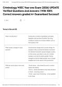 Criminology WJEC Year one Exam &lpar;2026&rpar; UPDATE Verified Questions And Answers &vert; With 100&percnt; Correct Answers graded A&plus; Guaranteed Success&excl;&excl;