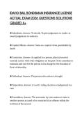IDAHO BAIL BONDSMAN INSURANCE LICENSE ACTUAL EXAM 2026 QUESTIONS SOLUTIONS GRADED A&plus;