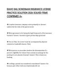 IDAHO BAIL BONDSMAN INSURANCE LICENSE PRACTICE SOLUTION 2026 SOLVED ITEMS CONFIRMED A&plus;