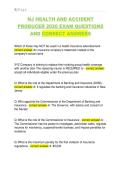 NJ HEALTH AND ACCIDENT  PRODUCER 2026 EXAM QUESTIONS  AND CORRECT ANSWERS 