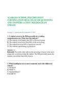 ALABAMA SCHOOL PSYCHOLOGIST CERTIFICATION REAL EXAM 100 QUESTIONS AND ANSWERS LATEST 2025-2026 EXAM UPDATE