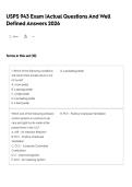 USPS 943 Exam &vert;Actual Questions And Well Defined Answers 2026