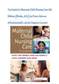 Test bank for Maternal Child Nursing Care 6th Edition &lpar;Mosby&comma; 2026&rpar; by Perry&comma; Isbn no&semi; 9780323549387&comma; all 49 Chapters Covered
