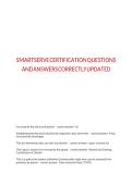 SMARTSERVE CERTIFICATION QUESTIONS AND ANSWERS CORRECTLY UPDATED&period;