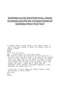 NURSING ACCELERATION CHALLENGE EXAM NACE I PN-RN FOUNDATIONS OF NURSING PRACTICE