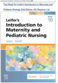 Test Bank For Leifer&rsquo;s Introduction to Maternity and Pediatric Nursing&comma; 10th Edition&period; All Chapters 1-34&period; PDF 2026&period;Test Bank For Leifer&rsquo;s Introduction to Maternity and Pediatric Nursing&comma; 10th Edition&period; All Chapters 1-34&period; PDF 2026&period;