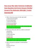 New Jersey Fiber Optic Technician Certification  Exam Questions And Correct Answers &lpar;Verified  Answers&rpar; Plus Rationales 2026 Q&A &vert; Instant  Download Pdf 