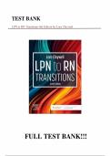 Test Bank For LPN to RN Transitions 6th Edition by Lora Claywell all chapters included &lpar;graded A&plus;&rpar;