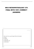 WCU Pathophysiology 370 Final