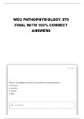 WCU Pathophysiology 370 Final 