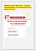 Medication Aide Exam Test Bank 2025&sol;2026 &ndash; Most Comprehensive&comma; Verified Q&A&comma; Latest Updates&comma; Most Tested & Difficult Questions&comma; Complete Study Guide to Pass State Certification Exams with Confidence