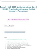 Package deal for NUR 2392 Exam&comma; Multidimensional Care II &lpar;MDC 2&rpar; &ndash; 2026&sol;2027 &vert; Practice Questions with Verified Answers &ndash; Rasmussen University