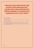 CERTIFIED IN HEALTHCARE PRIVACY AND  SECURITY &lpar;CHPS&rpar; EXAM BANK 2026 &vert;  ACCURATE REAL EXAM QUESTIONS WITH  VERIFIED ANSWERS&vert; ALL YOU NEED FOR A  GUARANTEED PASS &vert; LATEST UPDATE