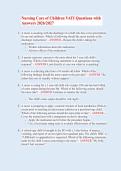 Nursing Care of Children VATI Questions & Answers 2026 &ndash; Pediatric Nurse Exam Prep Guide