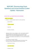 NUR 2407&colon; Pharmacology Exam &ndash; 2026&sol;2027 &vert; Questions and Correct Answers &lpar;Latest Update&comma; Rasmussen University&rpar;