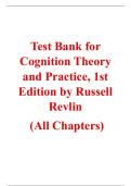 Complete Test Bank - Cognition&colon; Theory and Practice&comma; 1st Edition &ndash; Russell Revlin &ndash; ISBN 9780716756675 &lpar;All Chapters Covered 1&ndash;13&rpar;