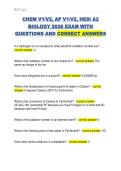 CHEM V1&sol;V2&comma; AP V1&sol;V2&comma; HESI A2  BIOLOGY 2026 EXAM WITH  QUESTIONS AND CORRECT ANSWERS 