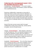 Cybersecurity management exam 1 Q & As &lpar;Verified Answers&rpar; 2026