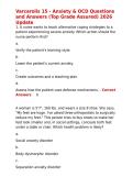 Varcarolis 15 - Anxiety & OCD Questions and Answers &lpar;Top Grade Assured&rpar; 2026 Update