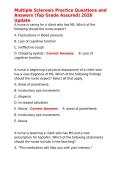 Multiple Sclerosis Practice Questions and Answers &lpar;Top Grade Assured&rpar; 2026 Update
