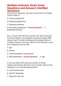 Multiple Sclerosis Study Exam Questions and Answers &lpar;Verified Solutions&rpar;