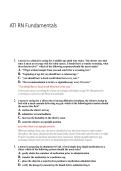 ATI RN Fundamentals &vert; 2026&sol;2027 Complete Questions & Verified Answers