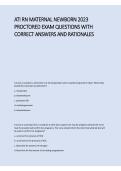 ATI RN Maternal-Newborn Proctored Exam &vert; 2026&sol;2027 Complete Questions & Verified Answers