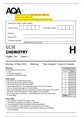 2025 AQA GCSE CHEMISTRY 8462&sol;1H  Higher Tier Paper 1H  Question Paper with Marking Scheme Attached 