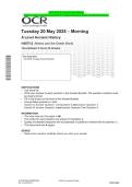 2025 OCR A Level Ancient History H407&sol;12 Athens and the Greek World Combined Question Paper and Marking Scheme