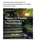 Test Bank for Theory and Practice of Counseling and Psychotherapy 11th Edition by Gerald Corey All Chapters 1-15 LATEST