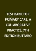 TEST BANK FOR  PRIMARY CARE&comma; A  COLLABORATIVE  PRACTICE&comma; 7TH  EDITION BUTTARO&vert;&vert;ISBN&colon;9780323935845