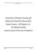 Essentials of Pediatric Nursing 5th  Edition Test Bank By Theresa Kyle&comma;  Susan Carman - All Chapters &vert;A&plus;  ULTIMATE GUIDE&vert;&vert;ISBN&colon;9781975236144