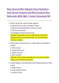 New Jersey Public Adjuster Exam Questions  And Correct Answers &lpar;Verified Answers&rpar; Plus  Rationales 2026 Q&A &vert; Instant Download Pdf 