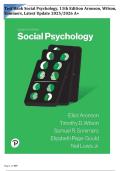 Test Bank for Social Psychology 11th Edition by Elliot Aronson&comma; Timothy D&period; Wilson&vert; 9780137633647&vert; All Chapters&vert; LATEST