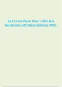 AQA A Level Physics Paper 1 JUNE 2025 Worked Exam with Verified Solutions&vert; 7408&sol;1 