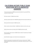 California Notary Public Exam &ndash; Questions with Elaborated Answers&comma; California&comma; Academic Year 2026 &ndash; Study Guide and Practice Material