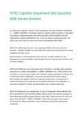 MTTC Cognitive Impairment Test Questions With Correct Answers