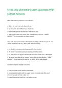 MTTC 103 Elementary Exam Questions With Correct Answers 