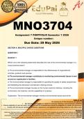 MNO3704 Assignment 7 Portfolio &lpar;COMPLETE ANSWERS&rpar; Semester 1 2026 - DUE 29 May 2026